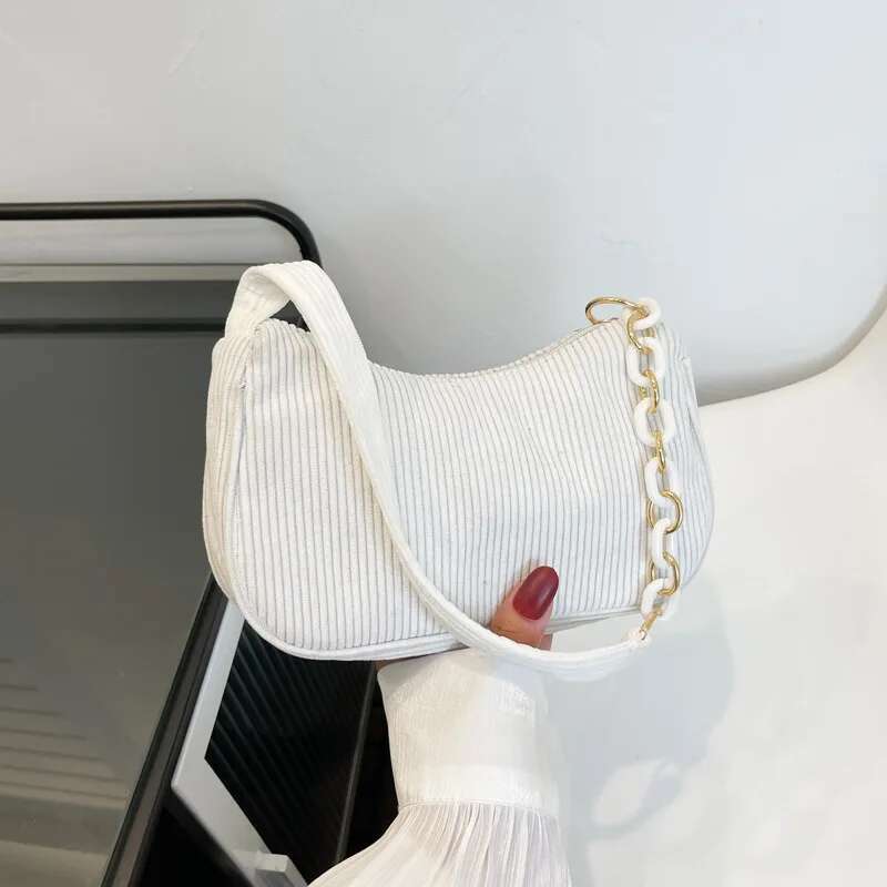 ddmy Vintage Handbags Fashion Women Autumn Winter Corduroy Underarm Bag Zipper Shoulder Small Bags Female Soft Casual Clutch Handbag