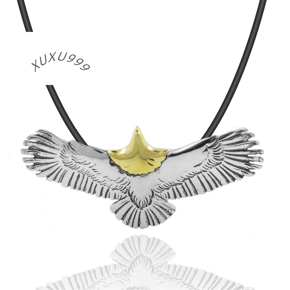 Flying Eagle Animal Pendants Necklaces 316L Stainless Steel Wholesale Factory Price IP Gold Plated Charms Pendant