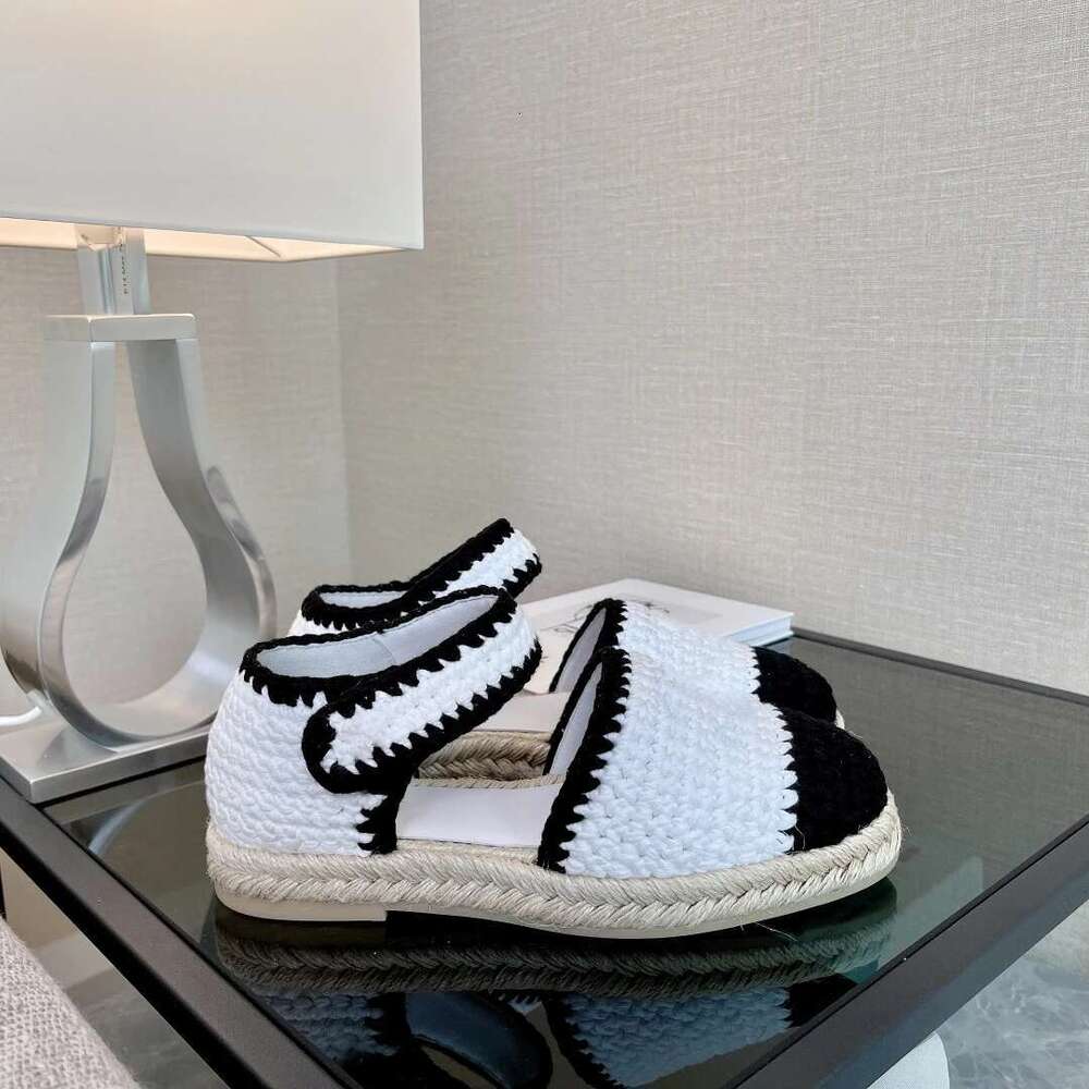 New Women Weaving Sandals Low Heels Flat Platform Espadrilles Buckle Strap Mixed Colors Designer Shoes Zapatillas De Mujer