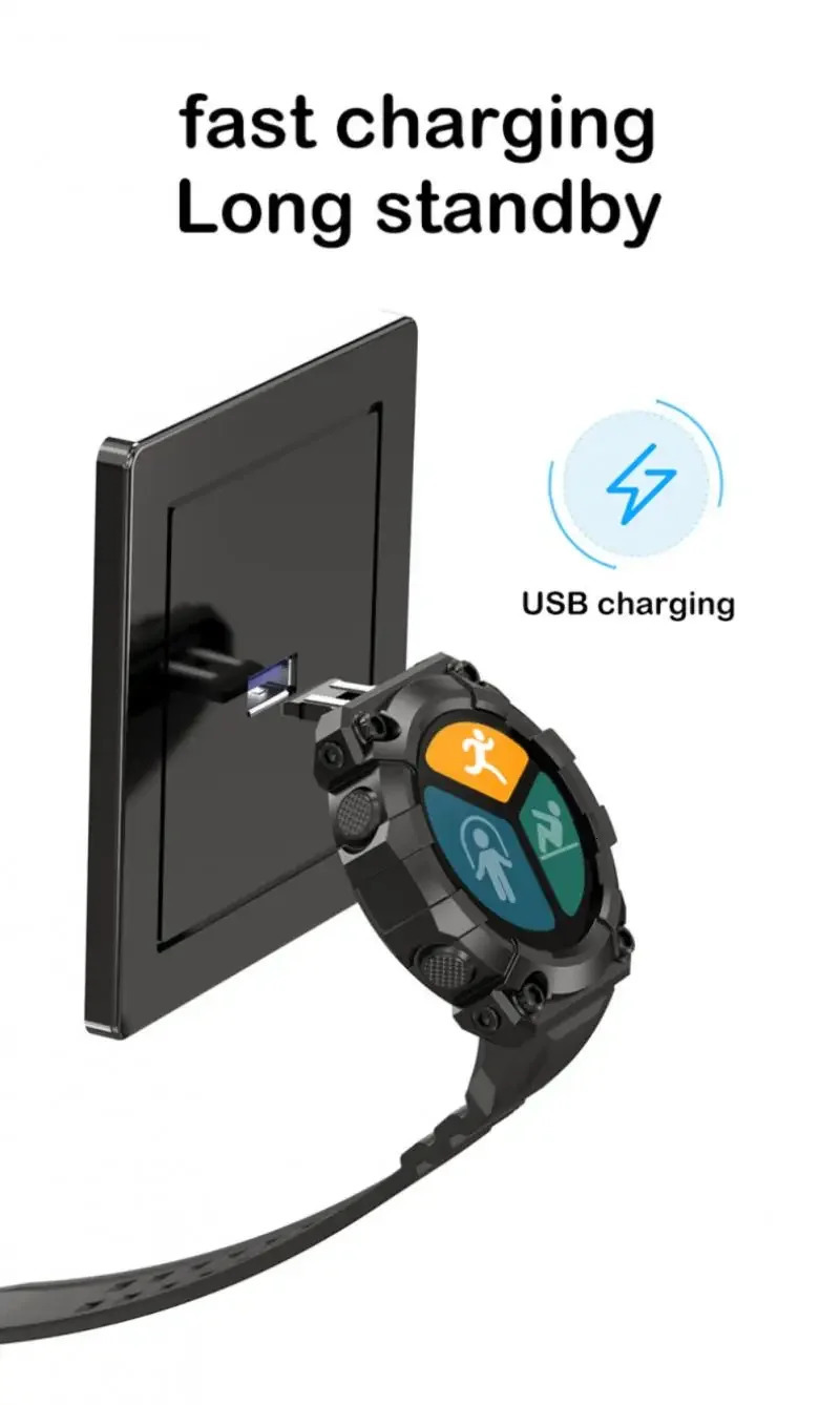 FD68S Smart Watch Round Color Screen Heart Rate Bluetooth Connection Pedometer Music Weather Outdoor Sports Bracelet 250512