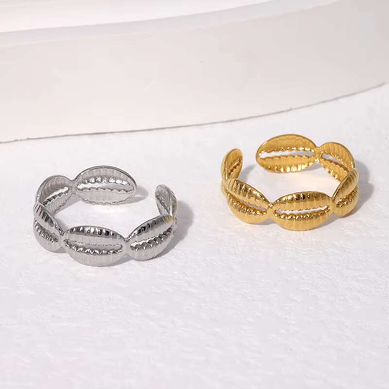 BM Fashion Non Tarnish 18k Gold Stainless Steel Shell Shape Rings