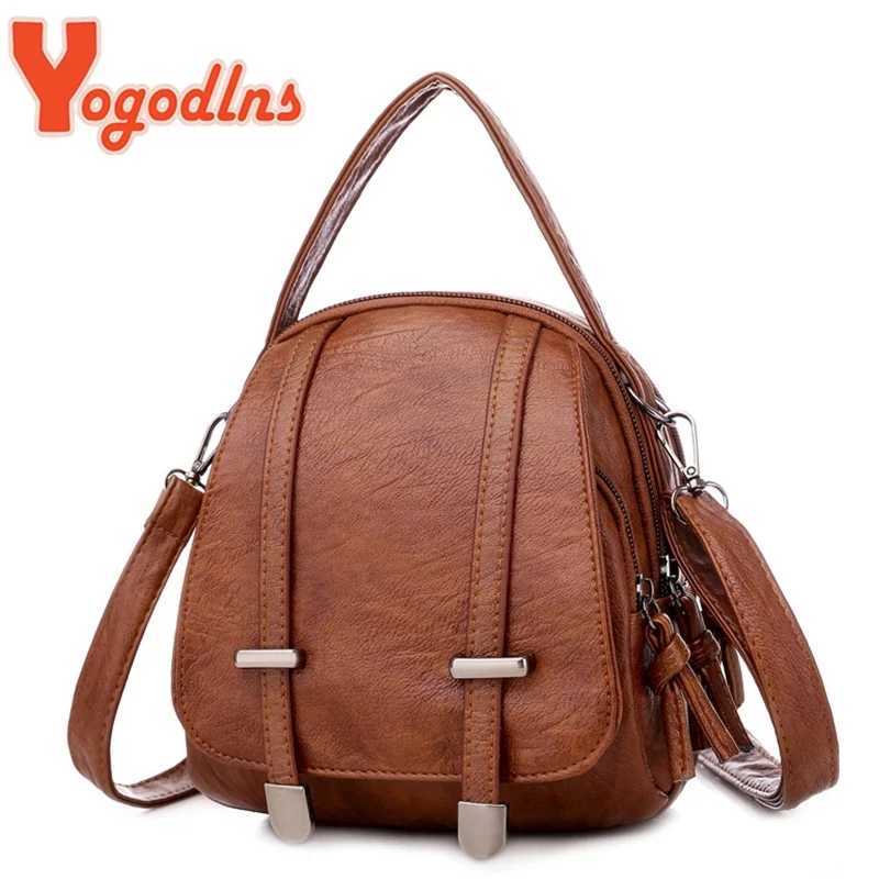 Yogodlns Vintage Small Shoulder Bag Women Soft PU Leather Crossbody Bag Multifunction Messenger Bag Casual Lady Handbag Bag Z250512