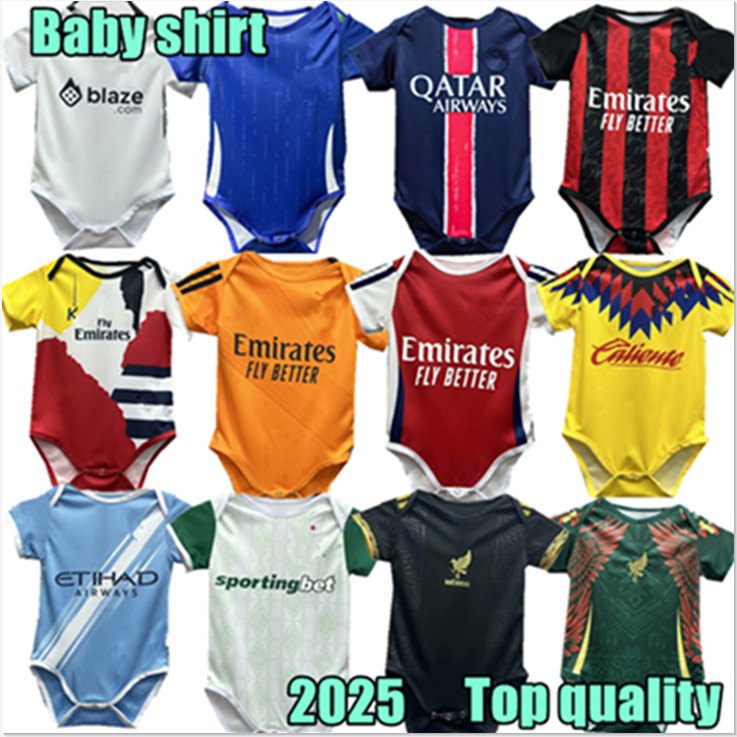 Baby Shirt 2025 Baby Soccer Jerseys AC MadridS MBAPPE 24 25 Home Arsen Girls Football Kids Milan city boy Shirt Top quality Baby Soccer Wear