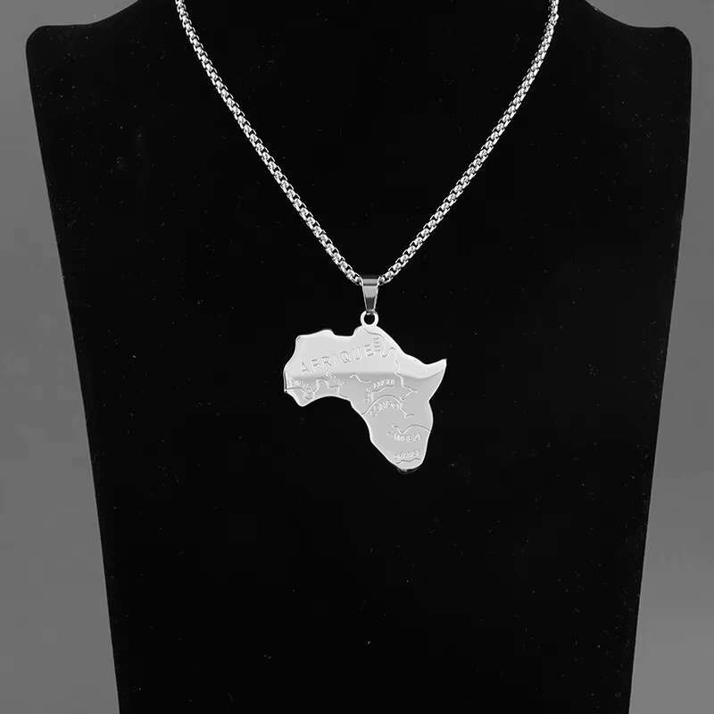Professional Manufacturer Africa Map Hiphop Ladies Jewelry African Titanium Necklace Pendants Customized Factory