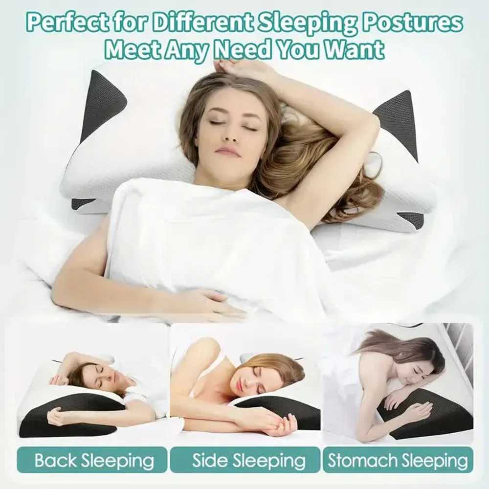 Memory Foam Cervical PillowButterfly Pillow2 in 1 Ergonomic Contour Orthopedic Pillow for Neck PainNeck PillowW250512