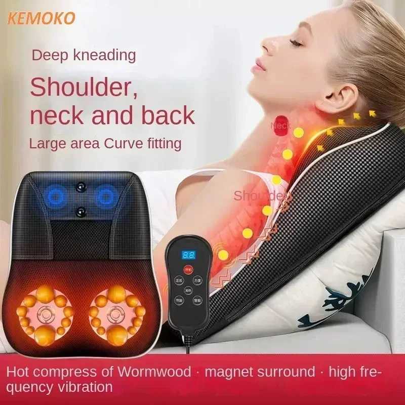 Electric Shiatsu Head Neck Cervical Ttraction Body Massager Car Back Pillow with Heating Vibrating Massage Device Foot MassageW250512