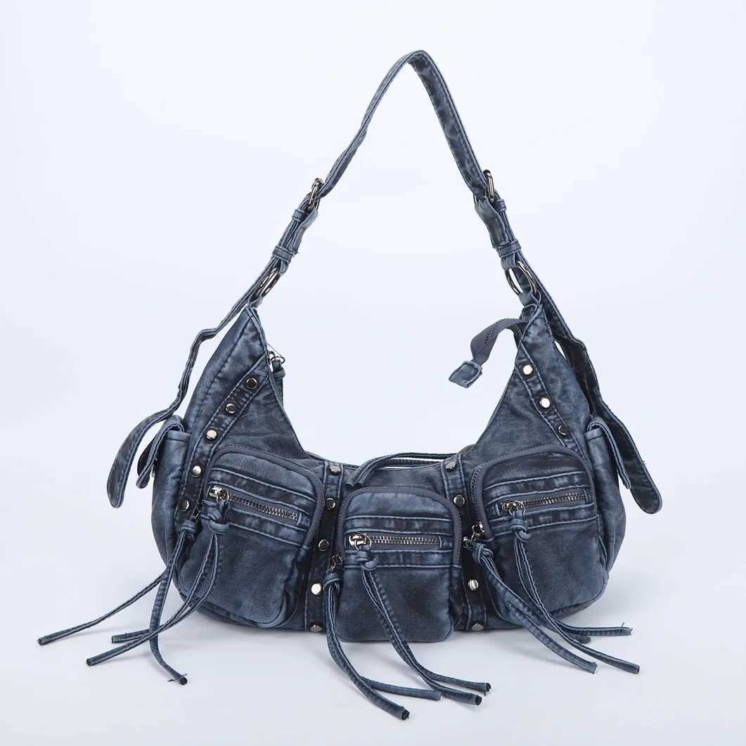 Angelkiss Bag Women Fashion Shoulder Bags Vintage PU Leather Handbags Multiple Pockets Shoulder Purse Bag Tassel bag Z250512