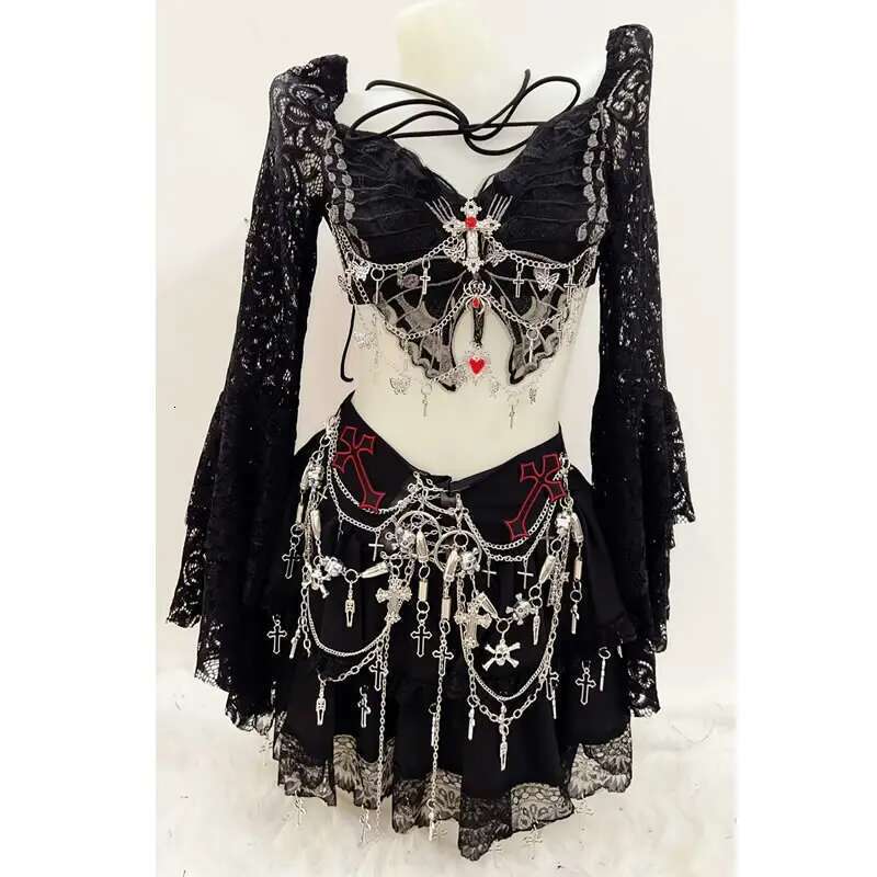 gothic Cross Tops Gothic Punk t shirt haruku fashion y2k e girl clothes sexy top