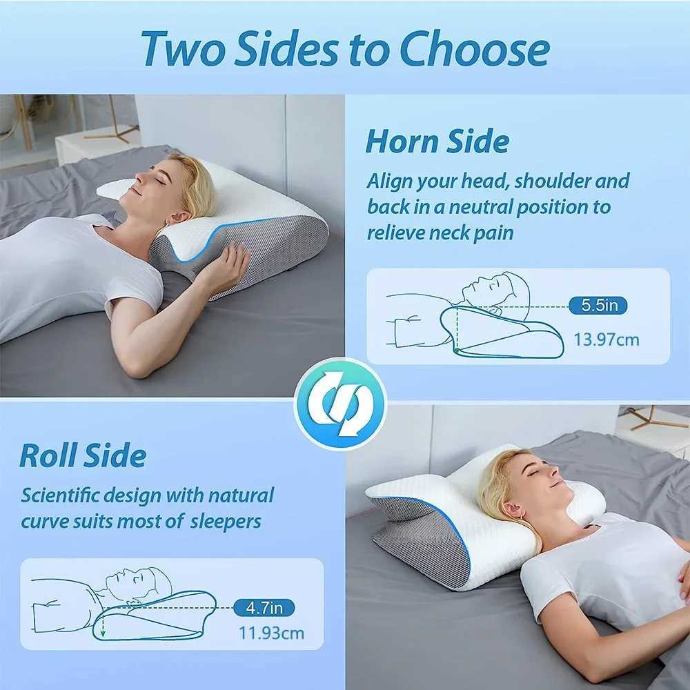 Neck Healthcare Bed Pillow Butterfly Sleep Memory Pillow Slow Rebound Comfortable for Ion Sleep Pillow Cervical OrthopedicW250512