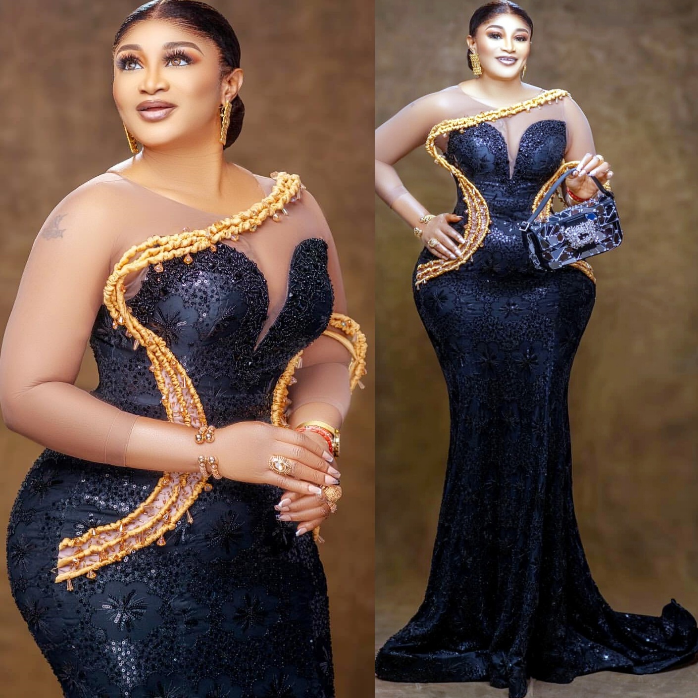 Black Mermaid Plus Size Prom Dresses 2025 Crystals Sequined Lace Stylish Evening Formal Party Second Birthday Engagement Gowns Dress For Special Occas