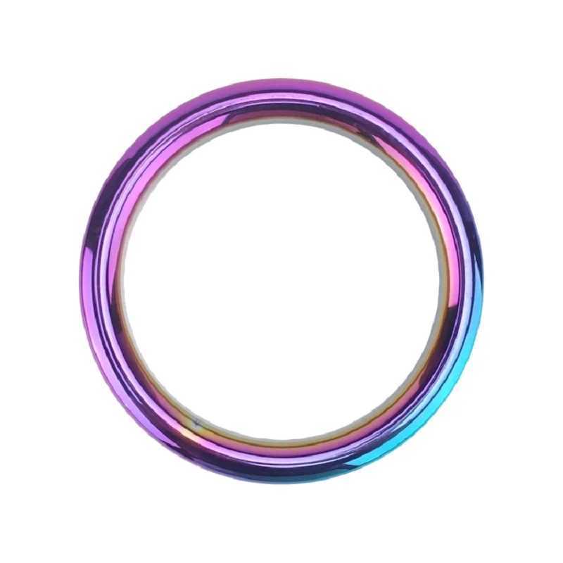 Dia 38 41 44 47 50 55mm slave metal rainbow penis lock cock ring erection male ball dondage sex toys for men W250512