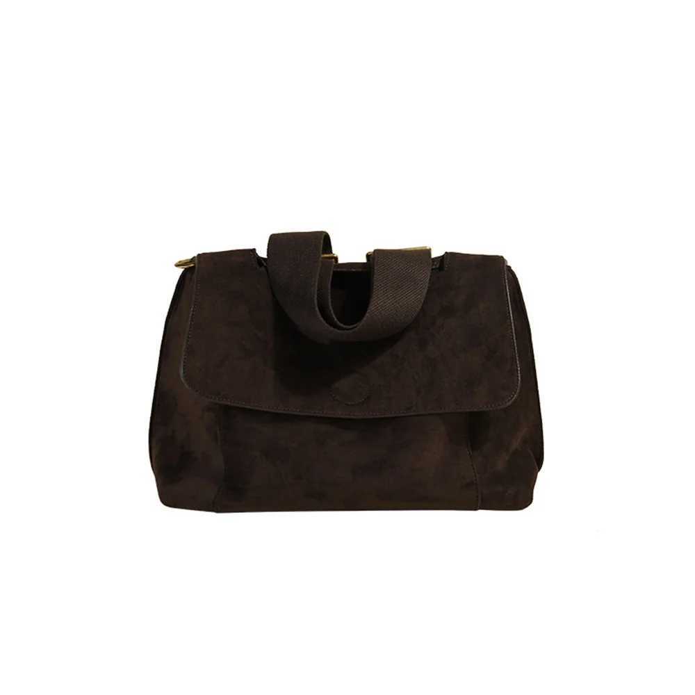 New Autumn Winter Fleece Shoulder Bag Female Frosted Leather Crossbody Bag Retro Crossbody Bag Large Capacity Messenger BagXJ250512