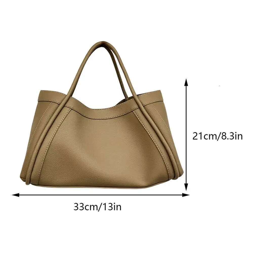 Large Capacity Soft Leather Satchel Classic Solid Color Simple Casual Tote Bags Ladies Single Shoulder Handbag Shopper Bag