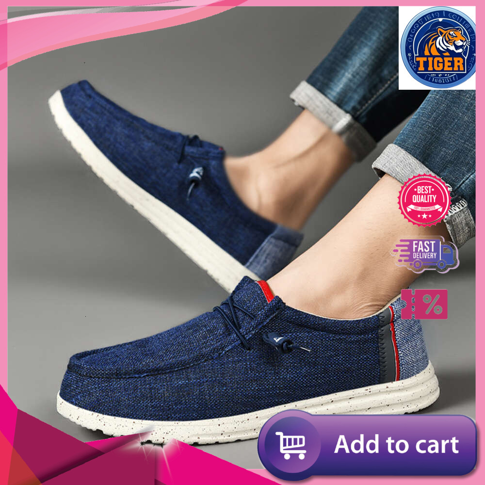 Ddmytiger Canvas Men Casual Mens Loafers Breathable Slip On Flats Male Vulcanized Driving Shoes Plus Size Walking Shoe Outdoor Shoes