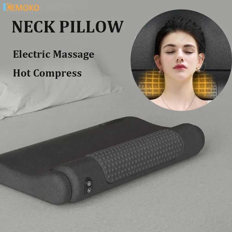 Heating Vibration Neck Massager Electric Cervical Pillow Back Traction Relax Sleeping Shoulder Neck Trapezius Muscle MassagerW250512