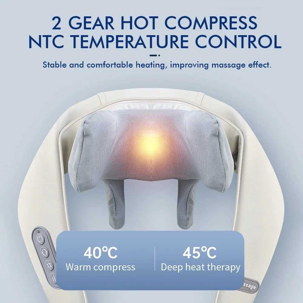 Neck And Shoulder Massager Wireless Shoulder And Back Kneading Massage Shawl Heating Trapezius Neck Cervical MassagerW250512