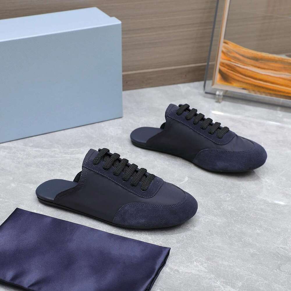 New Women Size35-45 Natural Cow Suede Couple Mules Mixed Colors Slippers Sports Flats Designer Shoes Zapatillas De Mujer