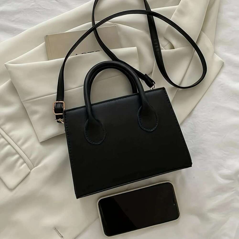 Trendy Square Handbag For Women Simple Mini Crossbody Bag, Minimalist Top Handle Shoulder Solid Color Purse Designer Bag