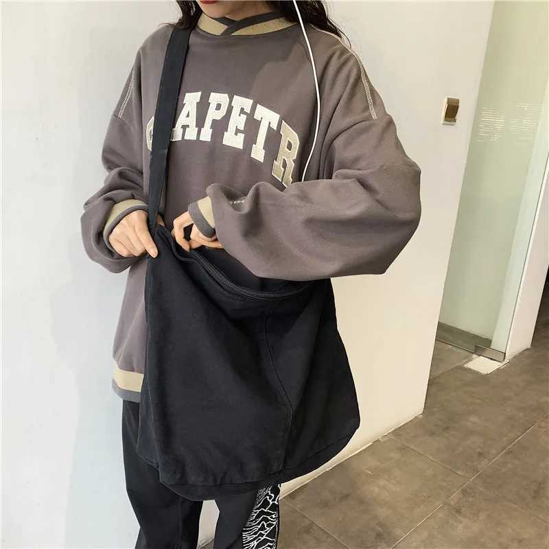 Womens Shoulder Bag Large Canvas Crossbody Bags for Women 2023 Cotton Cloth Fashion Korean Female Students School Bag HandbagsXJ250512
