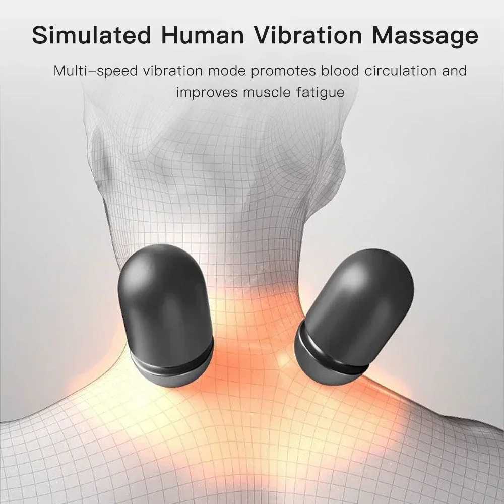 Electric Neck Massage Pillow Cervical Orthopedic Pillow Back Neck Massager Vibration Hot Compress Massage Relieve fatigue PillowW250512