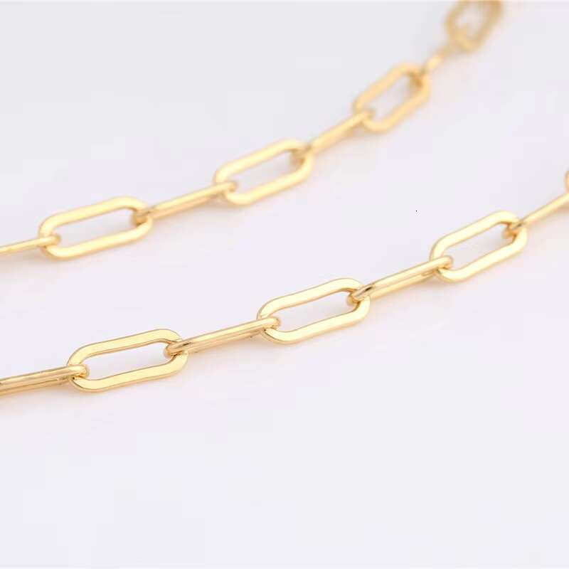 Gold filled paperclip chain buckle for girls, fashionable and simple boutique jewelry necklace