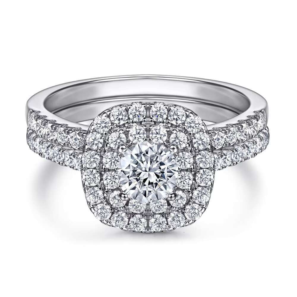 Customizable 925 Sterling Silver Engagement Ring 18K Gold Plated Classic Fashion Premium Moissanite Classic Fashion Premium