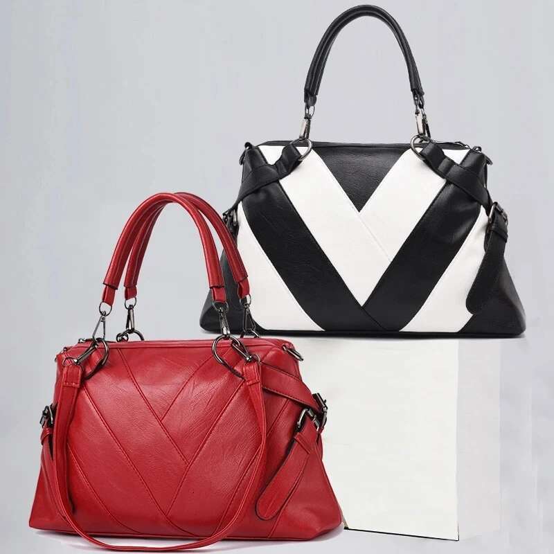 Female Solid Color Patchwork Shoulder Women Designer Handbag Ladies PU Leather Crossbody Bag