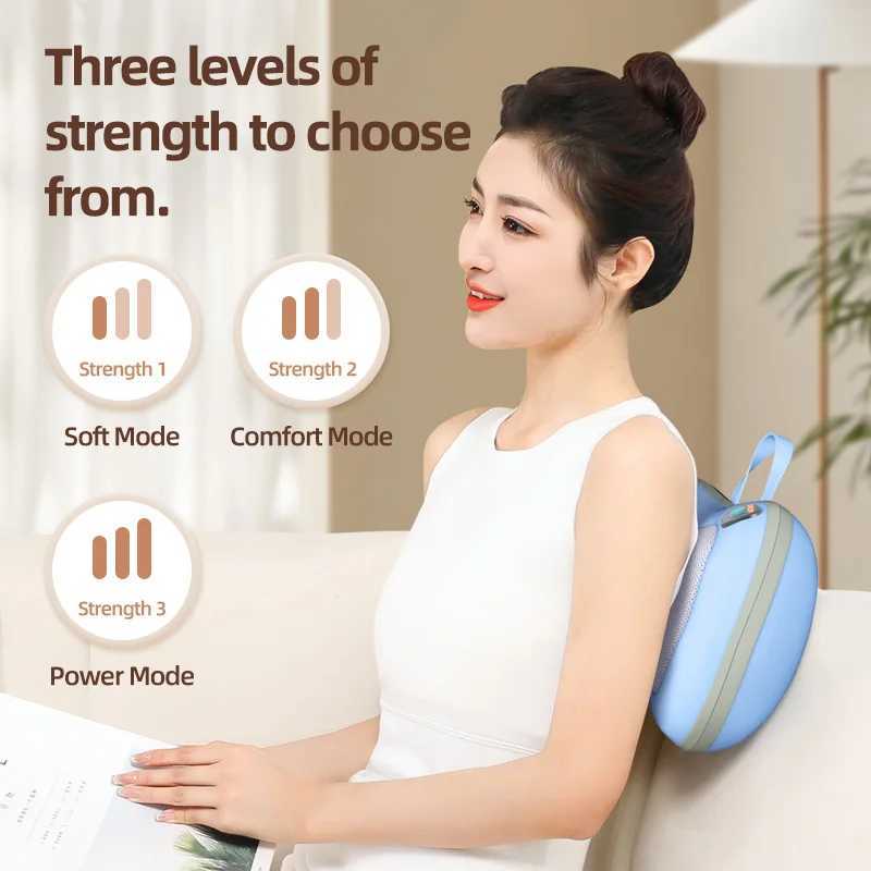 Electric Massage Pillow Back and Neck Massager with Heat for Back Shoulders Legs Foot Body Muscle Pain ReliefW250512