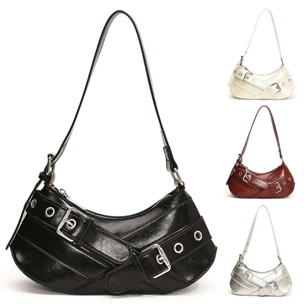 Women PU Vintage Top Handle Adjustable Strap Y2k Retro Hot Girl Fashion Shoulder Bag Punk Style Handbag