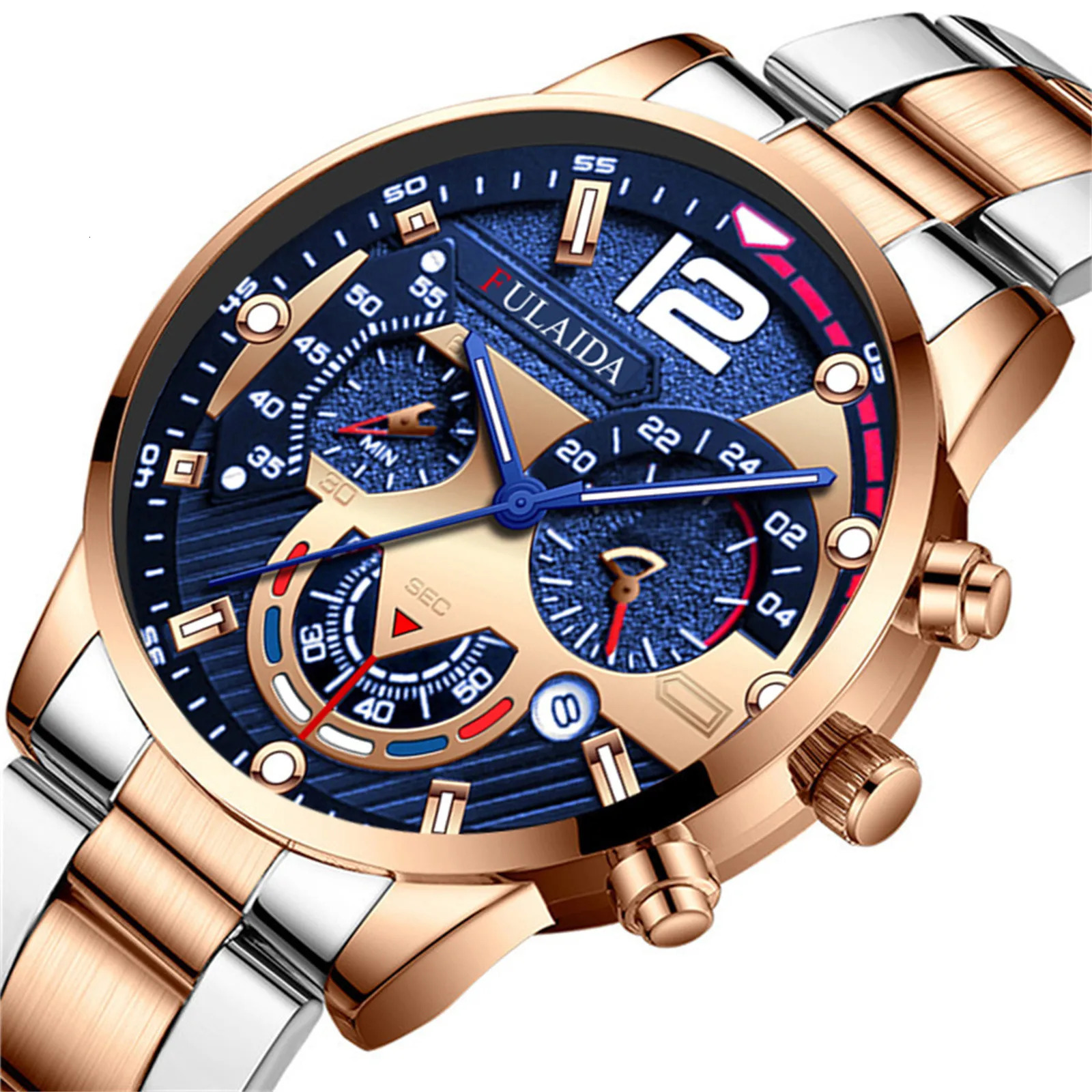 y Business Quartz Watch For Men Simple Luminous Date Watches Male Fashion Stainless Steel Rose Gold 250512