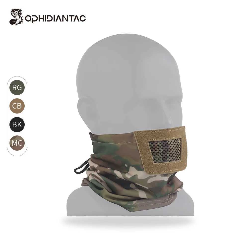 OPHIDIANTAC Breathable Knight Headgear Balaclava Mesh Protection Paintball Full Face Mask for CS Hunting GameW250512