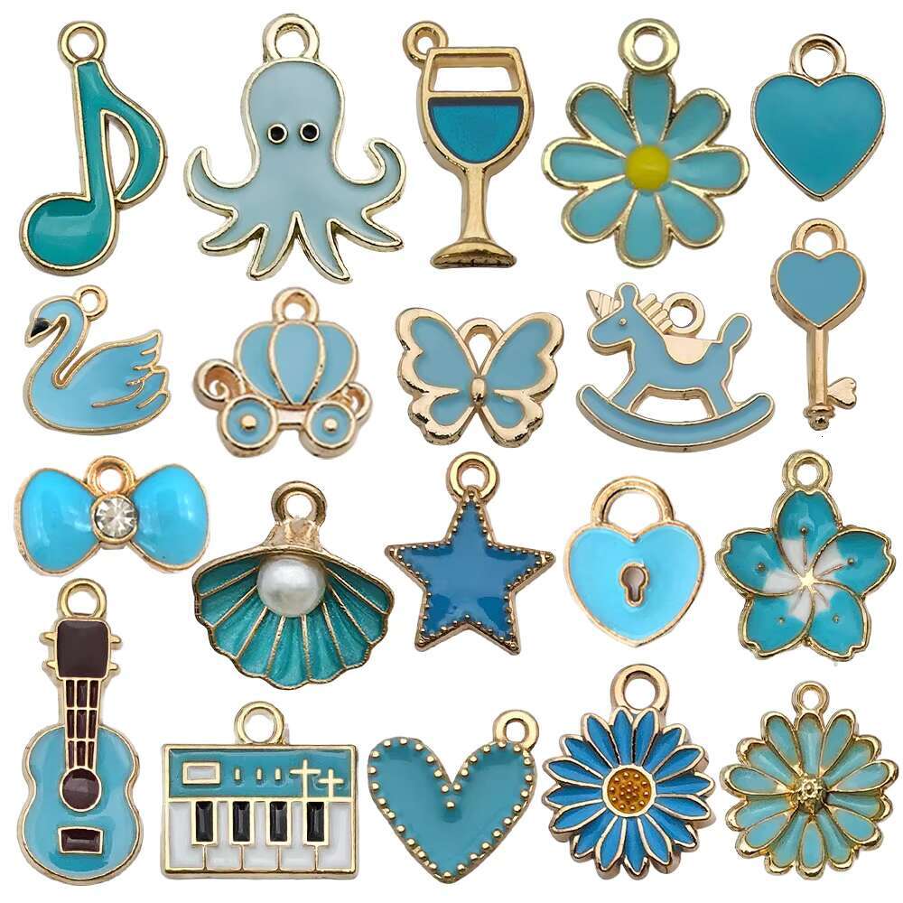 Bulk Sale Fashion Enamel Alloy Charm 20pcs Set for DIY Crafts Jewelry Making Earrings Bracelet Child Charms Necklace Accessories