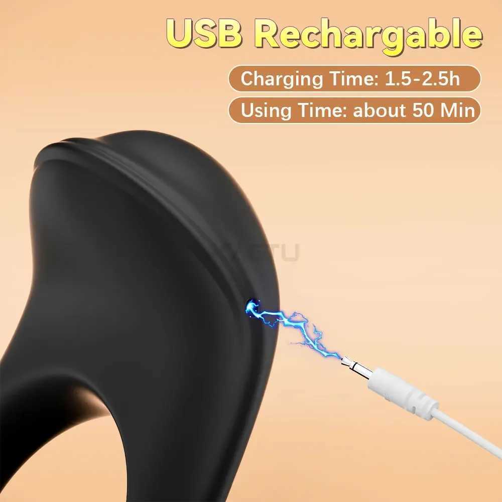 APP Control Vibrating Cock Ring for Men Ejaculation Delay Penis Ring Chastity Cage Clit Stimulator Adult Sex Toy for Couples W250512