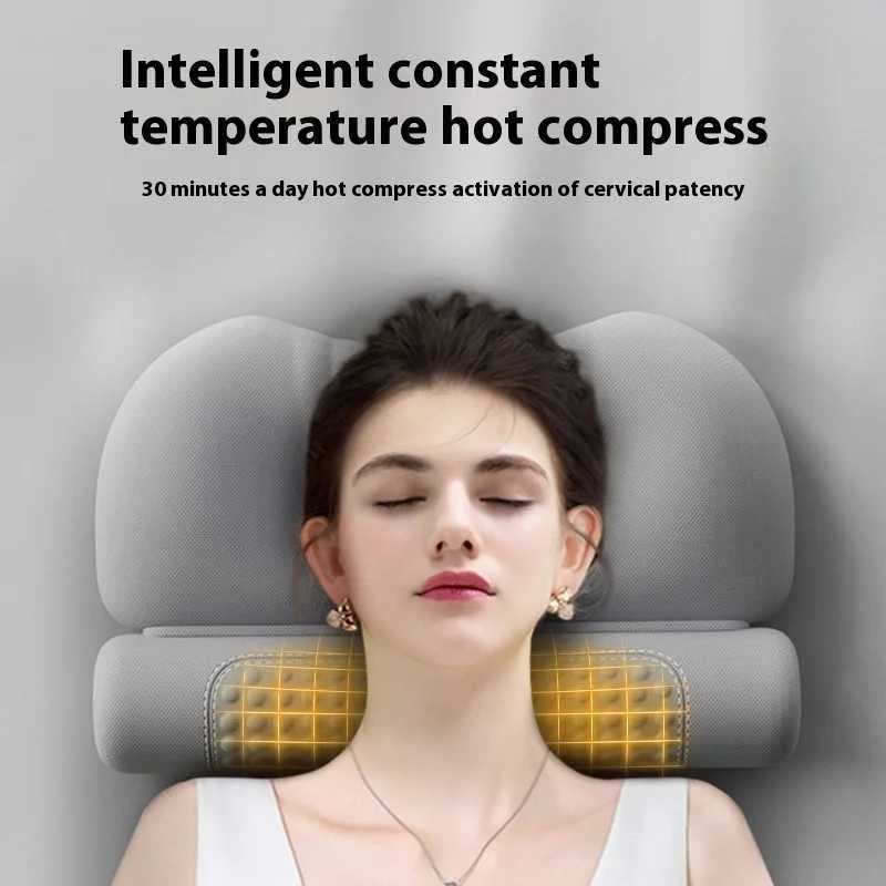 Upgraded Version Popular Wormwood Hot Compress Cervical Pillow for Heating Cylinder Protecting Cervical Spine and Aiding SleepW250512