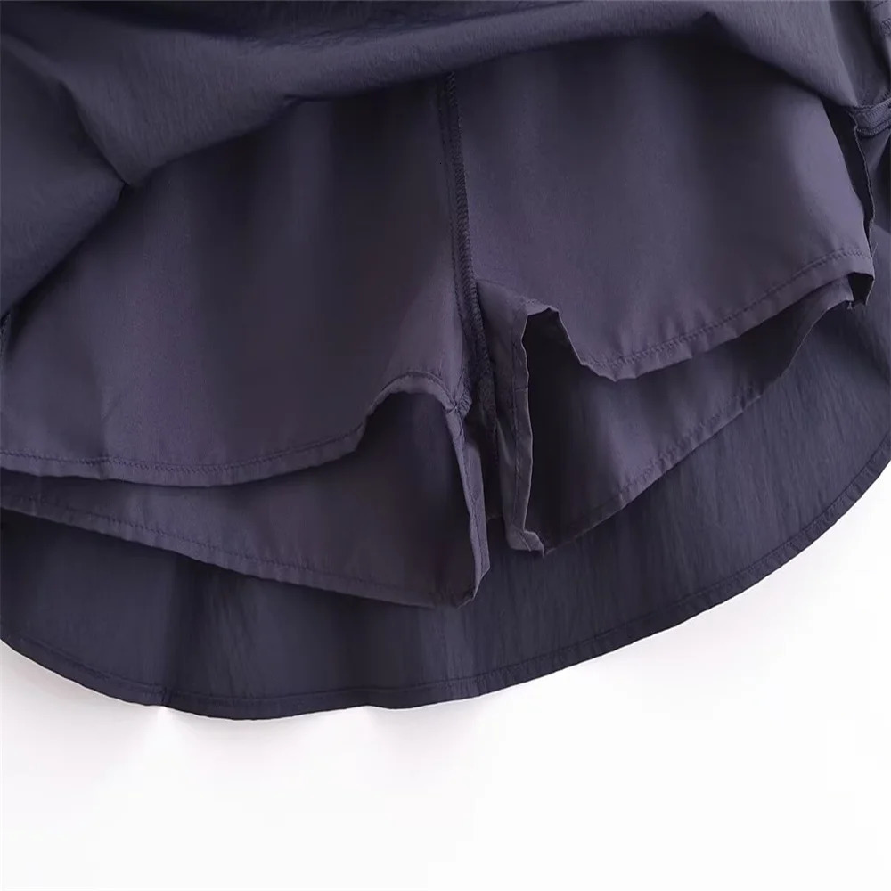 BM MD ZA 2025 Womens Navy Blue Crop Jacket with White Stripes and Matching Skin Set Perfect for Activities Fashionable Appearance 250430Z