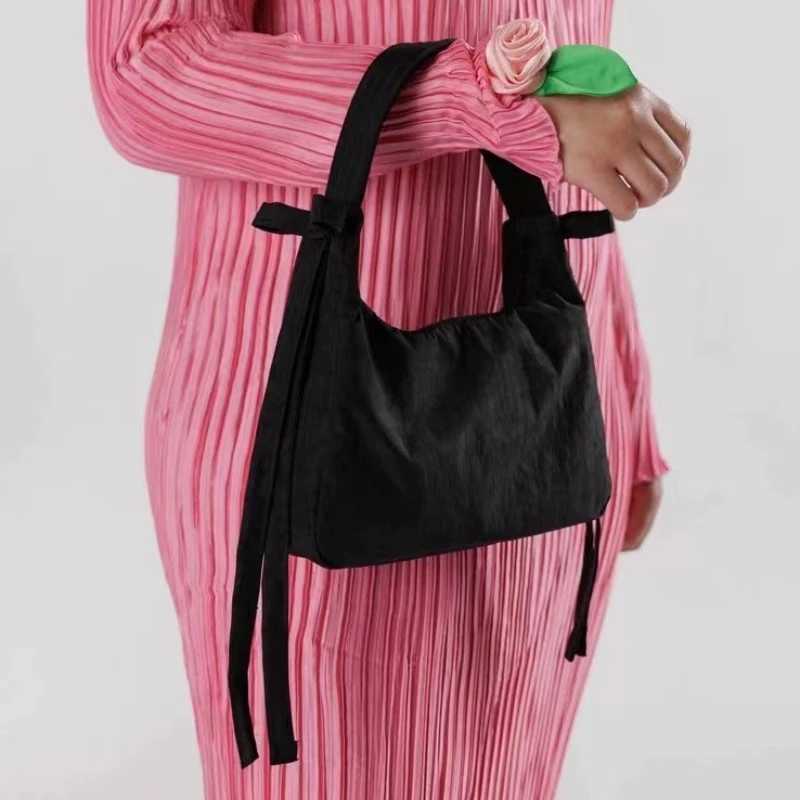 Fashion Trendy All Match Womens Handbags Vintage Y2k Aesthetic Simple Underarm Bag Streetwear Casual Bow Shoulder Bags KoreanW250512