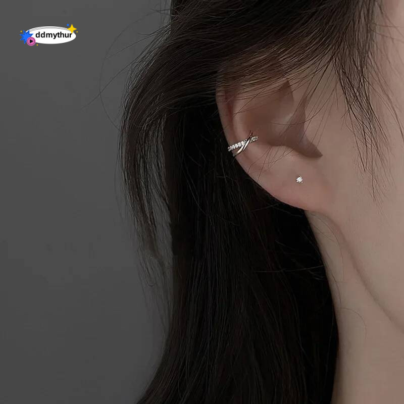 Popular Style Cuff Earring For Women 1 pc Charming Shiny Crystal Without Piercing Ear Clip Earrings Jewelry Gift ddmythur