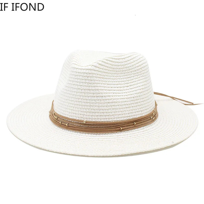 Big Size 60CM Straw Hat 7cm Brim Summer Cooling Beach Sun Outdoor Party Panama Jazz Sombreros De Mujer 250512
