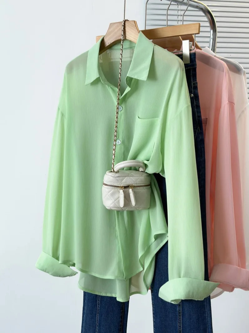 Plus Size Shirt Women Autumn Arrivals Long Sleeve Chiffon Blouses Korean Style Chic Fashion Shirts Tops 250515