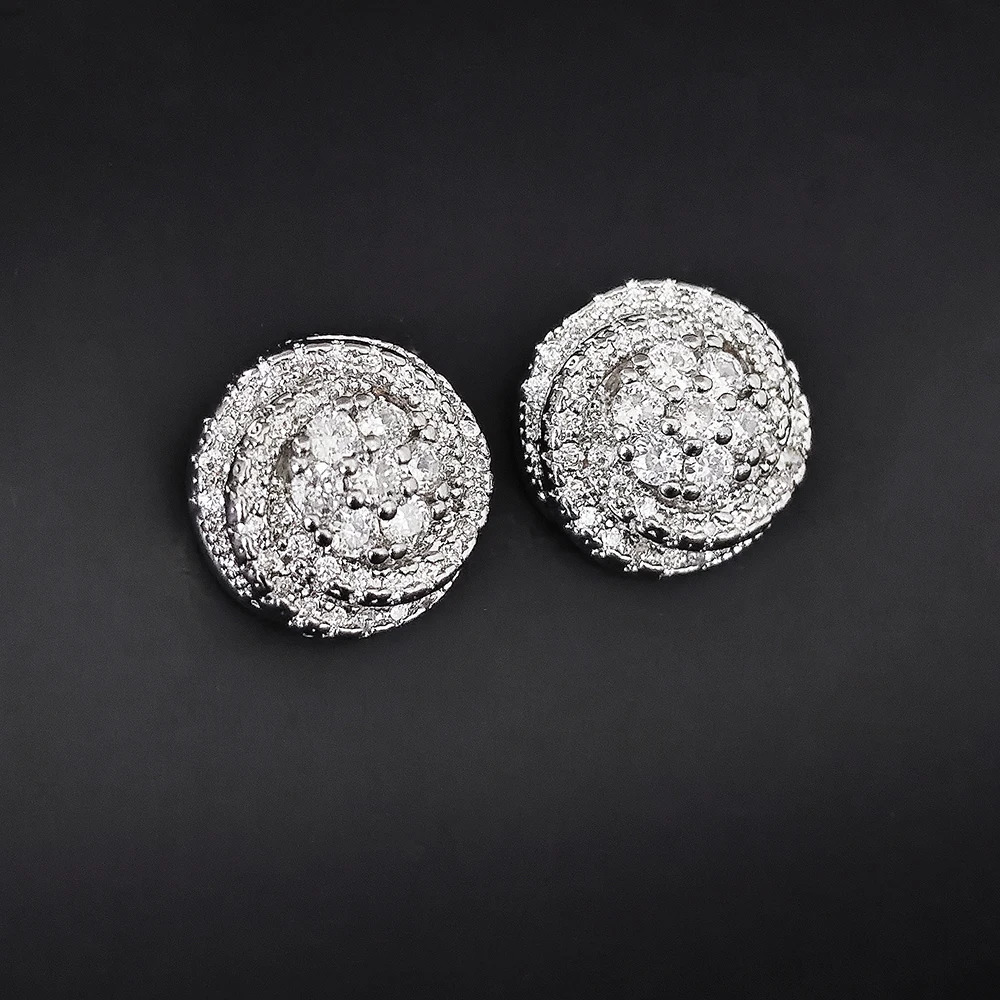 Fancy Cubic Zirconia Stud Earrings Women Delicate Fashion Versatile Ear Jewelry Wedding Party Accessories E8082 250512