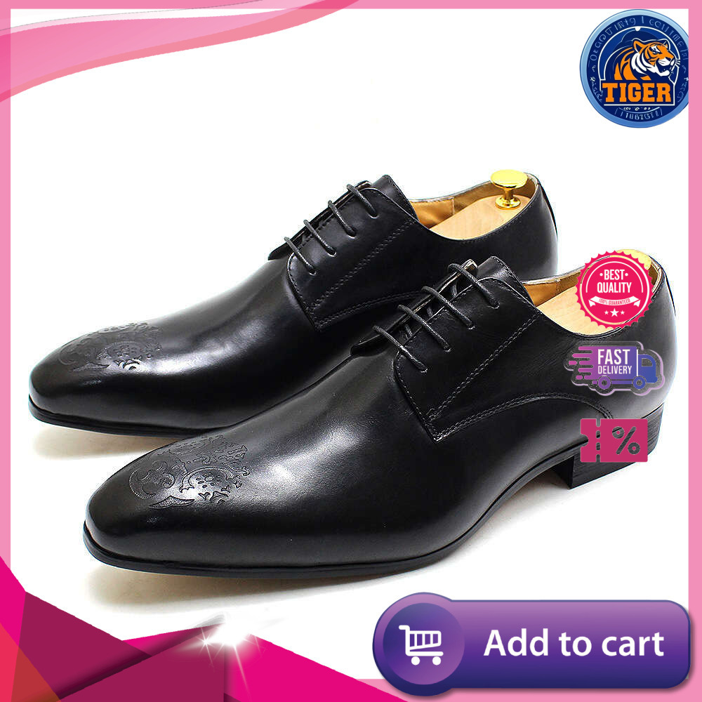 Ddmytiger Business Men S Casual Formal Derby Fashionable Carved Pointed Leather Shoes Outdoor Shoes
