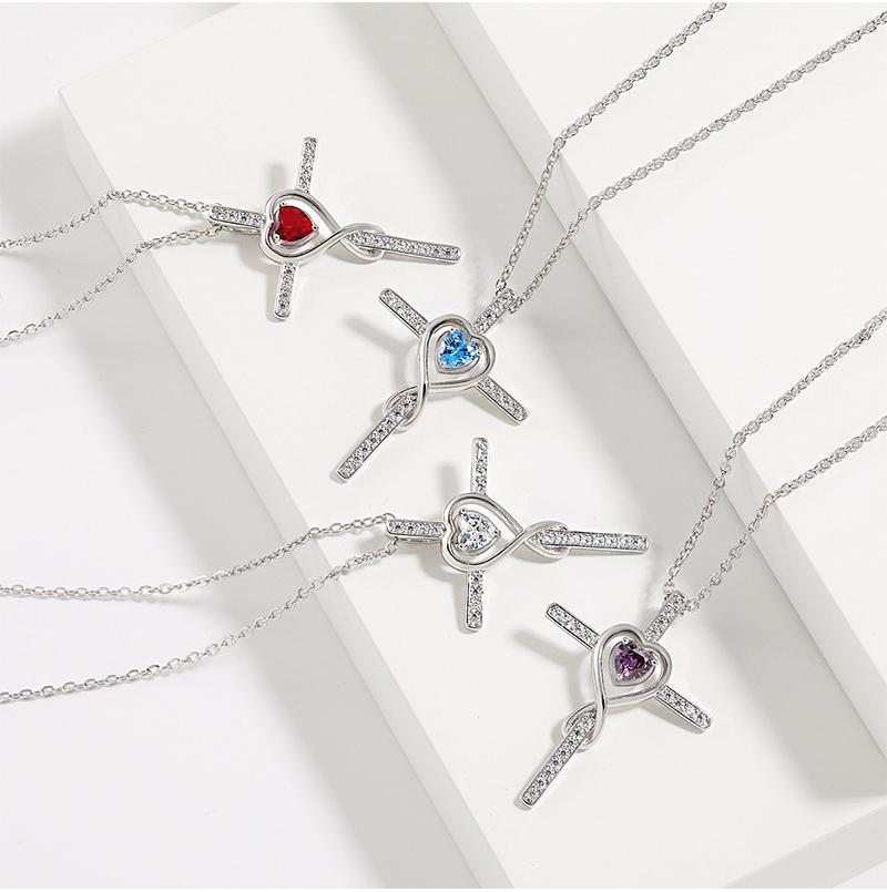 Chic Starstone Cross Neckpiece Featuring a Timeless Love Heart Emblem