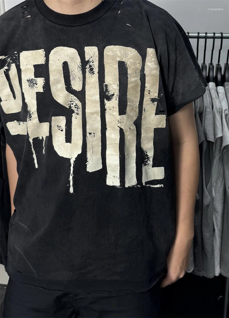 Men's T Shirts Washed Saint Punk Art Limited Edition BOX TEE Hand Worn Vest T-Shirts Men Women High Quality Shirt