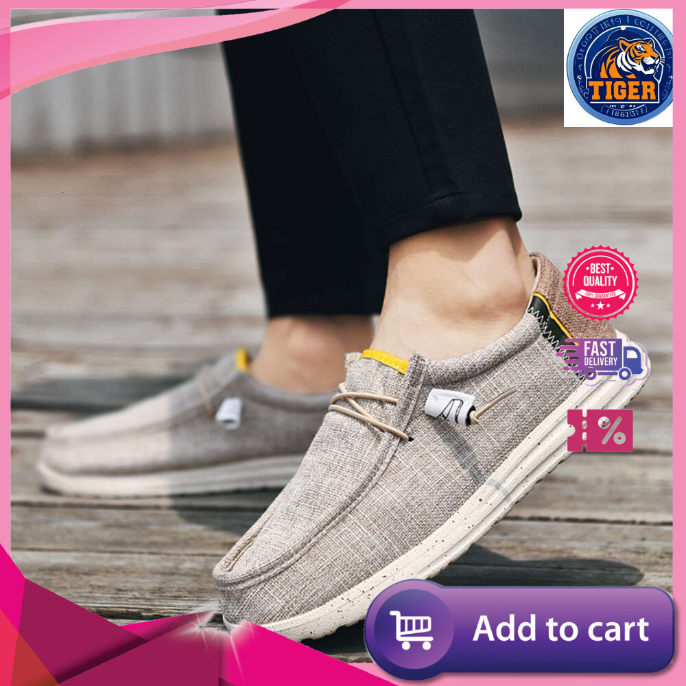 Ddmytiger Canvas Men Casual Mens Loafers Breathable Slip On Flats Male Vulcanized Driving Shoes Plus Size Walking Shoe Outdoor Shoes