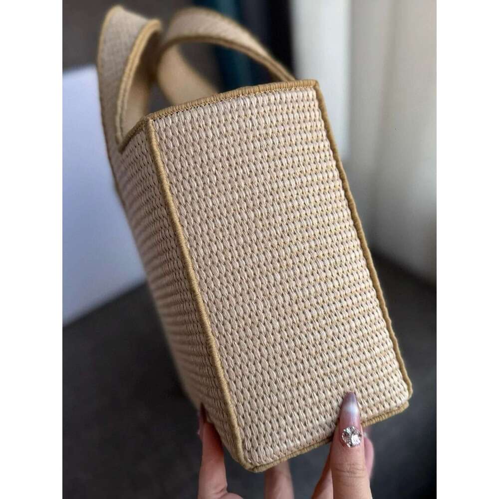 Vegetable Basket Woven Leather Shopping Beach Bag Handbag 2025 New High-Quality