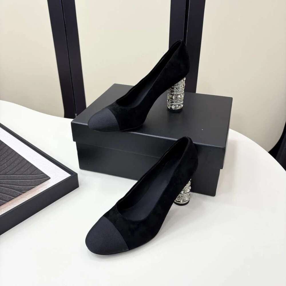 Women Size35-41 Genuine Leather Crystal Pumps Super High Heels Natural Cow Suede Party Designer Shoes Zapatillas De Mujer