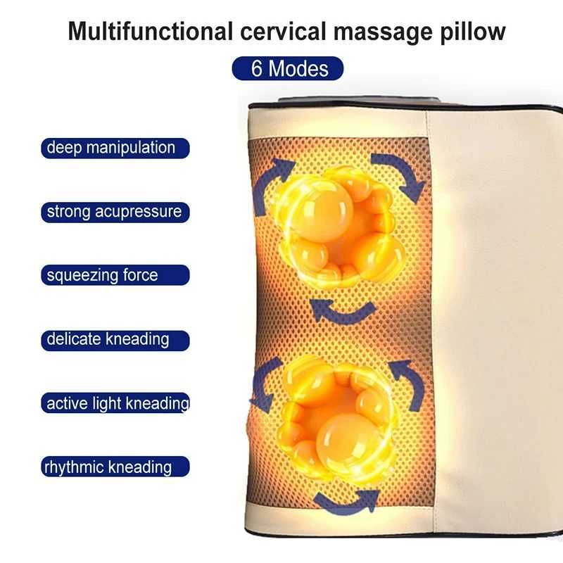 Back Neck Massager Infrared Heating Electric Shoulder Foot Massage Pillow Deep Tissue Kneading For Waist Legs Shoulder Women MenW250512