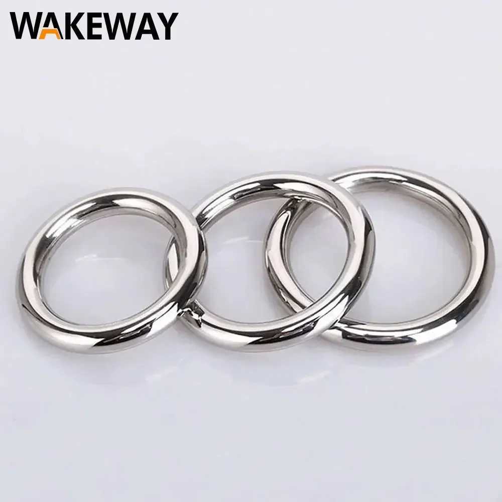 WAKEWAY Stainless Steel Penis Ring Sex Toys Mens Round Penis Ring Sex Ring W250512