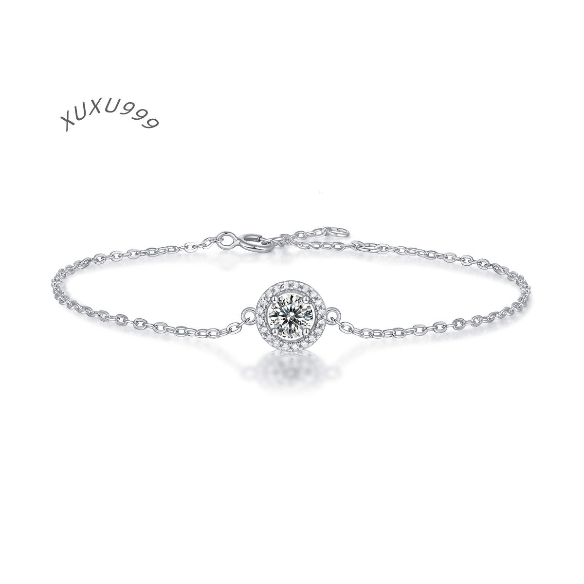 0.5 Ct High Quality Silver 925 Sterling Adjustable Bracelet Fine Jewelry Moissanite Women Bracelet Gifts 18k Gold Plated