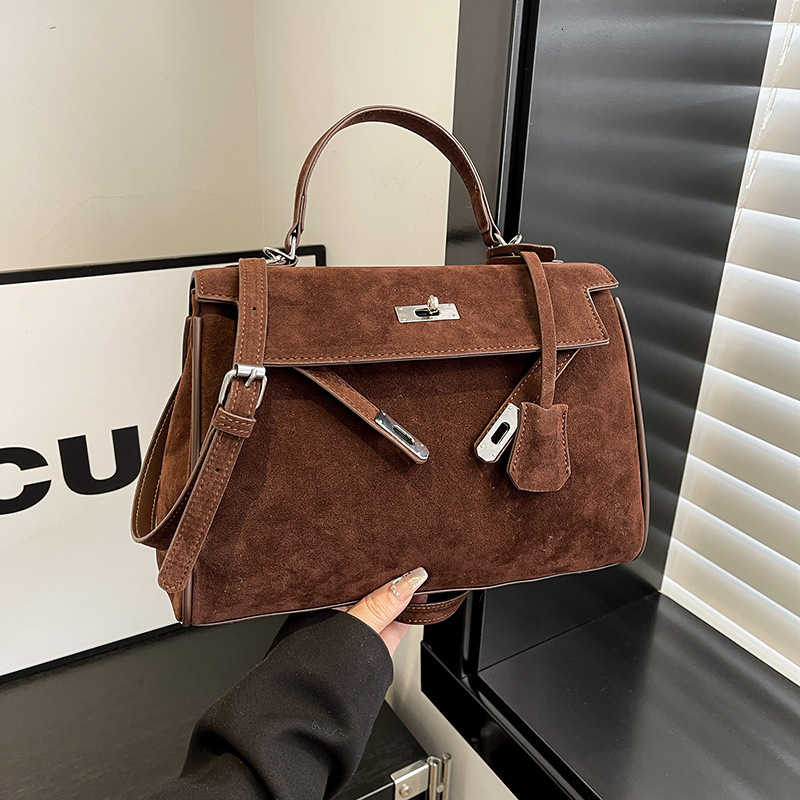 Top Quality New Free Delivery Designer Bag Matte Suede Leather Shoulder Crossbody Bag Fashionable Multifunctional Large Capacity Portable Kelly Bag